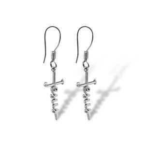 "Jesus" Dangling Sterling Silver Earrings